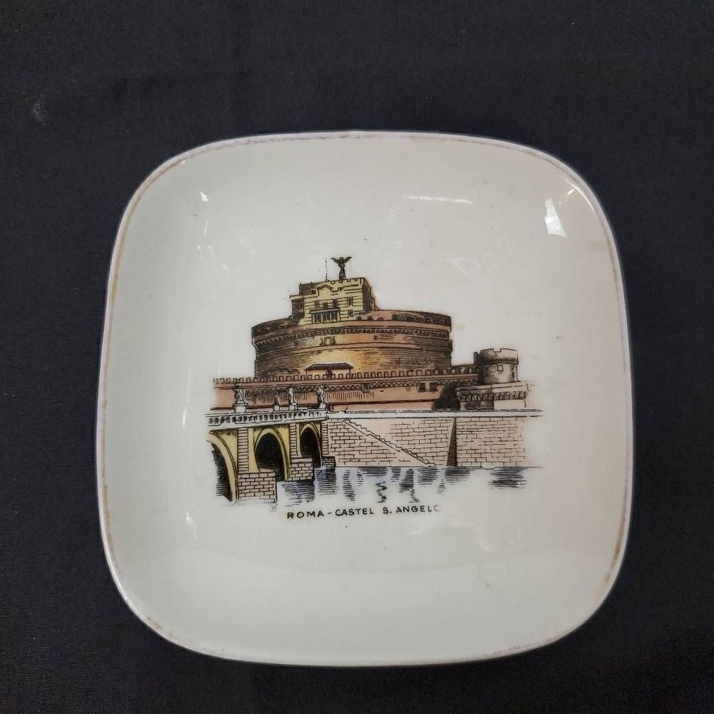 Verbano ROMA-CASTEL S. ANGELC, Collectable Plate, 3.5" Square Decorative Plate